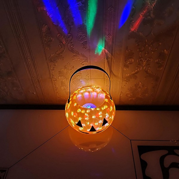 LED Halloween Gypsophila Græskar Lygte, Bærbar Roterende Hallo