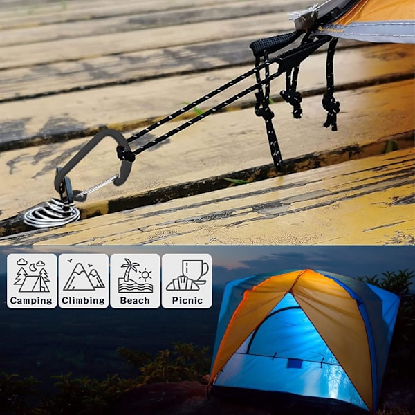 Däckankare, 10 st Vindtäta Aluminiumlegering med Fjäderspänne, Portab