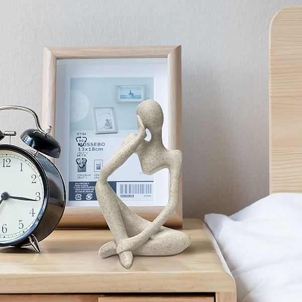 Sandsten Resin Tänkare Stil Abstrakt Skulptur Staty Samlarobjekt