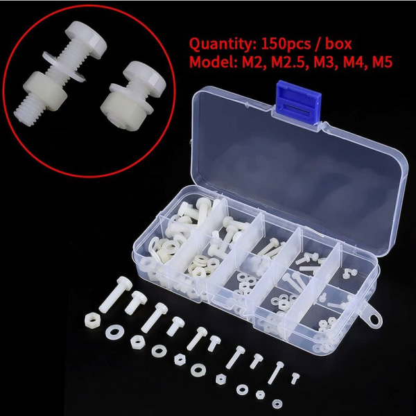 150pcs Sets Bolts and Nuts Assortment Screws Screw Nut Washer Set