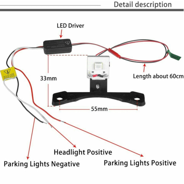 2X LED Röd Djävul Öga Demon Evil Eye DRL för strålkastare Projektor L