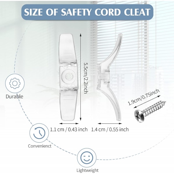 Blind Cord Cleats Säkerhetsrep Cleats Plast Transparent Fönster Cord Cleats