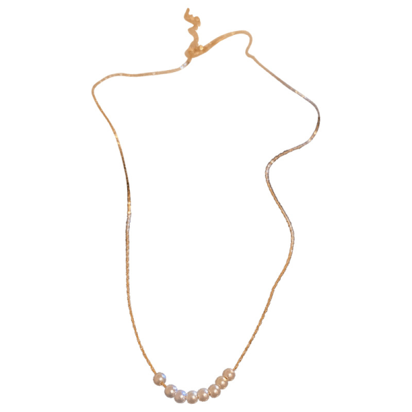 Geometrisk perle halskæde mode guld kraveben kæde design tempe
