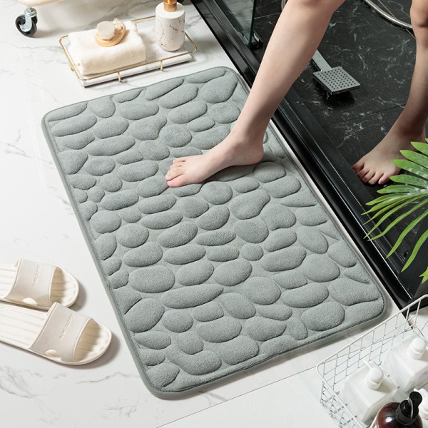 Bath Mat Entrance Mat Memory Foam Hydrophilic Pebble Design Super