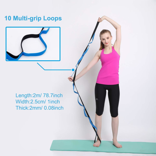 Fitness Yoga Stropper Fleksibilitet Stretching Strop med Multi-Funkt