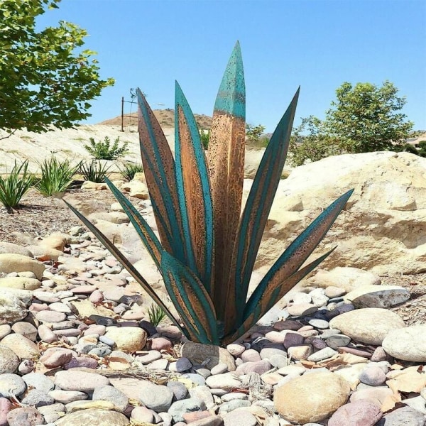 2 stk metall agave plante rustikk rød tequila skulptur for hage De