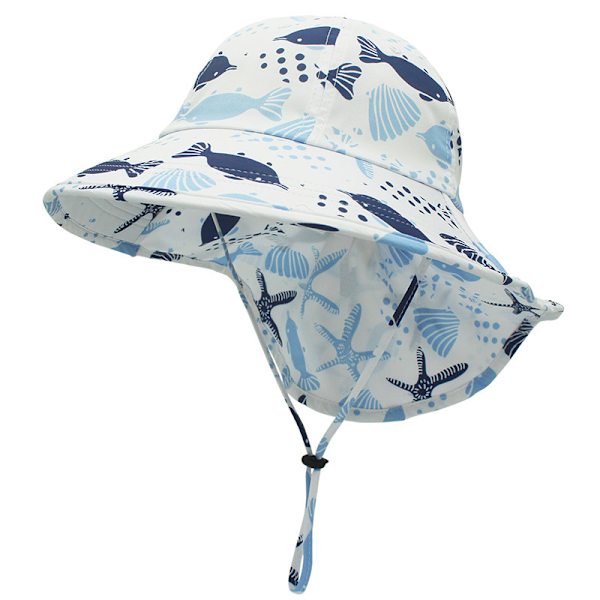 Strandbaby solhatt solskydd söt bred brätte sommar baby boy hinkhatt