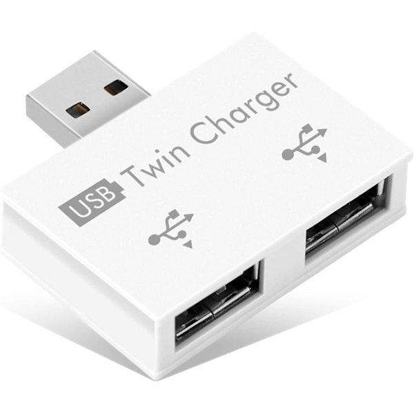 2x Usb2.0 2 Port, 2 Port Bärbar Usb Hub, Hane Till Dubbel Usb Hona