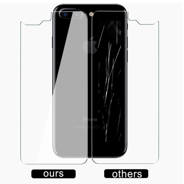 iPhone 8+ Baksida Skärmskydd 9H Screen-Fit HD-Clear. Transparent/Genomskinlig