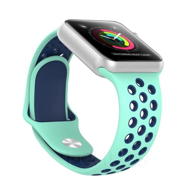 Apple Watch 42mm - Stillfulla Silikonarmband från HUTECH Blå/Vit M