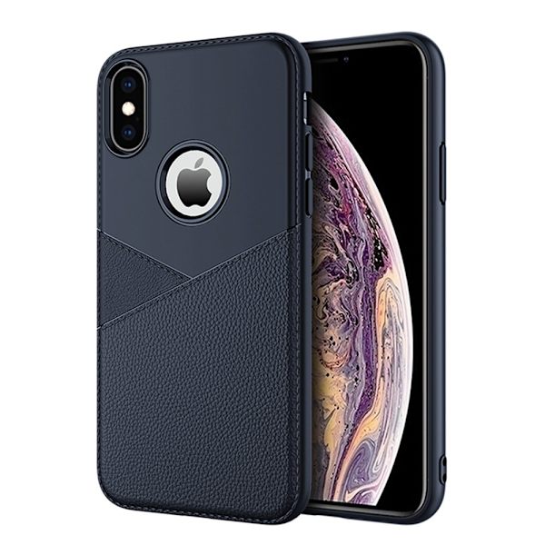 iPhone XS Max - Praktiskt Stilsäkert Skal (LEMAN) Marinblå