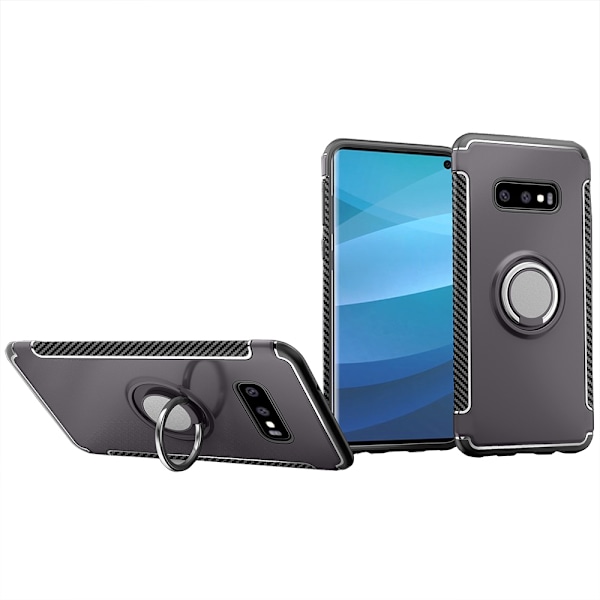 Stilsäkert Skal med Ringhållare - Samsung Galaxy S10 Silver