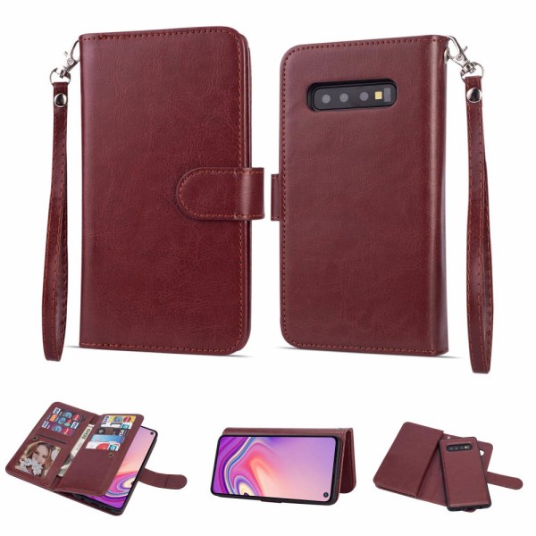 Elegant fleksibelt lommebokdeksel LEMAN - Samsung Galaxy S10+ Röd