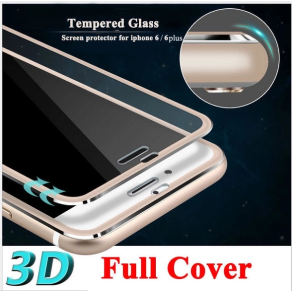 iPhone 6/6S Plus Skärmskydd 3D/Ram 2-PACK HeliGuard Guld