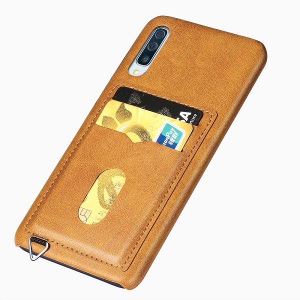 Stilrent Skal med Kortfack - Samsung Galaxy A50 Mörkbrun