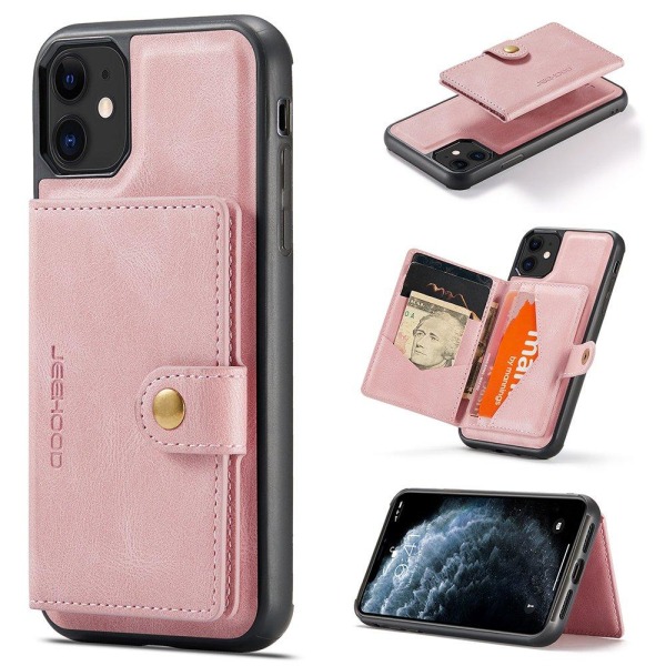 iPhone 11 - Praktiskt Stilrent Skal med Kortfack Roséguld