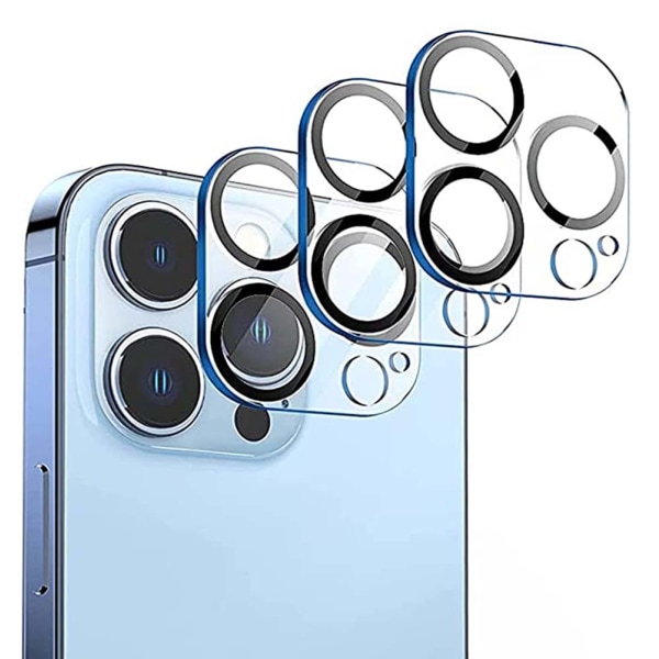 3-PACK iPhone 13 Pro 2.5D HD -kameran linssin suojus Transparent/Genomskinlig