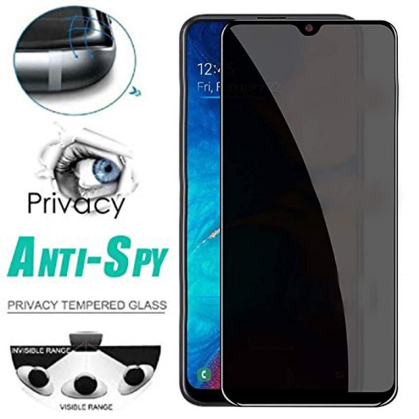 3-PAKKAUS Samsung Galaxy A02s Anti-Spy HD 0,3mm näytönsuoja Svart