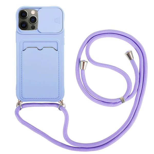 iPhone 12 Pro Max - Smidigt Skyddande Skal med Korthållare Mörkgrön