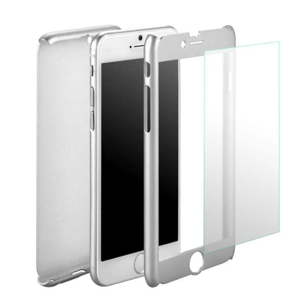Stilrent Skyddsfodral för iPhone 6/6S  (Fram och bak) SILVER Silver/Grå