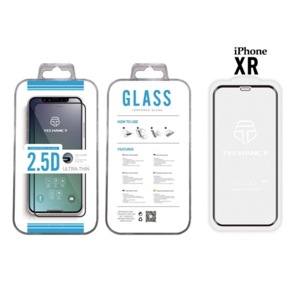 Tempererat Härdat Glas för iPhone XR/11 med 2.5D-kant Svart Svart