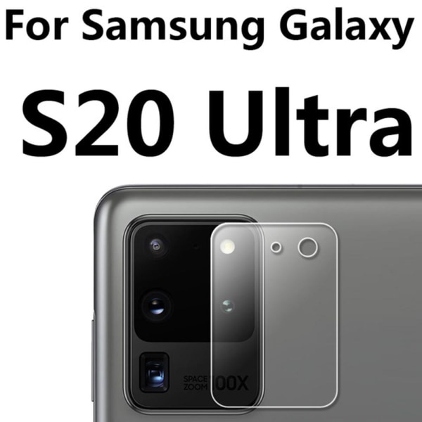 S20 Ultra 2.5D høykvalitets HD-Clear Ultra Tynn kameralinsedeksel Transparent/Genomskinlig