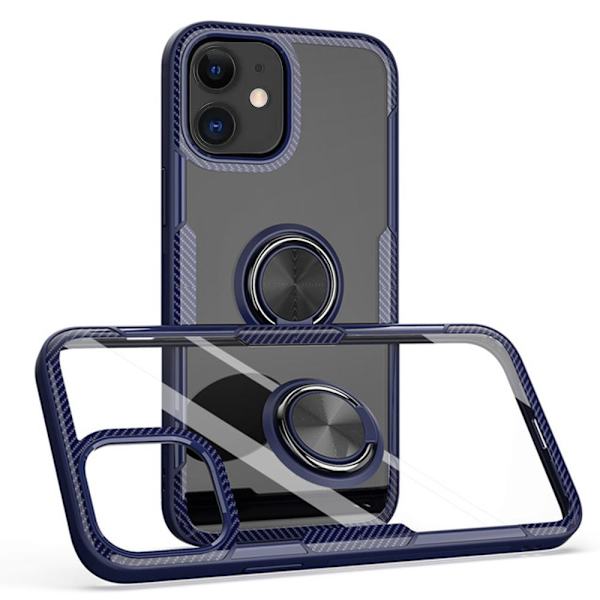 iPhone 12 Mini - Stilsäkert Skyddande Skal med Ringhållare LEMAN Blå