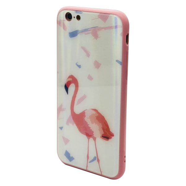 Elegant Skyddskal för iPhone 6/6S Plus (Härdat glas) Flamingo