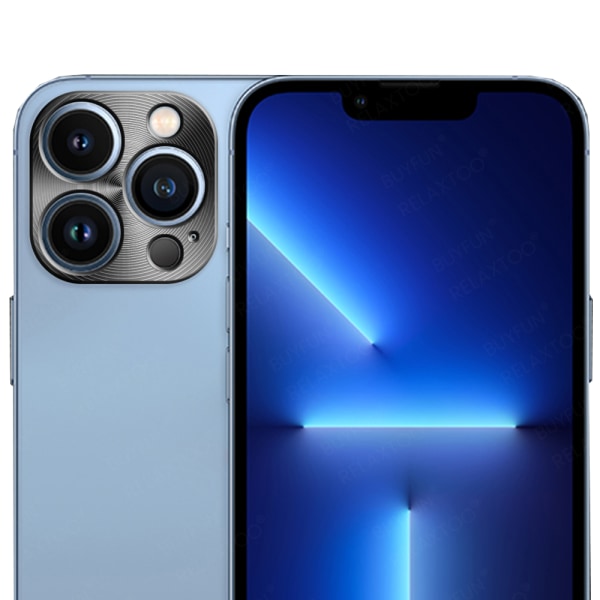 iPhone 12 Pro -kameran kehyksen suojus AK metalliseoslinssin suojus Blå