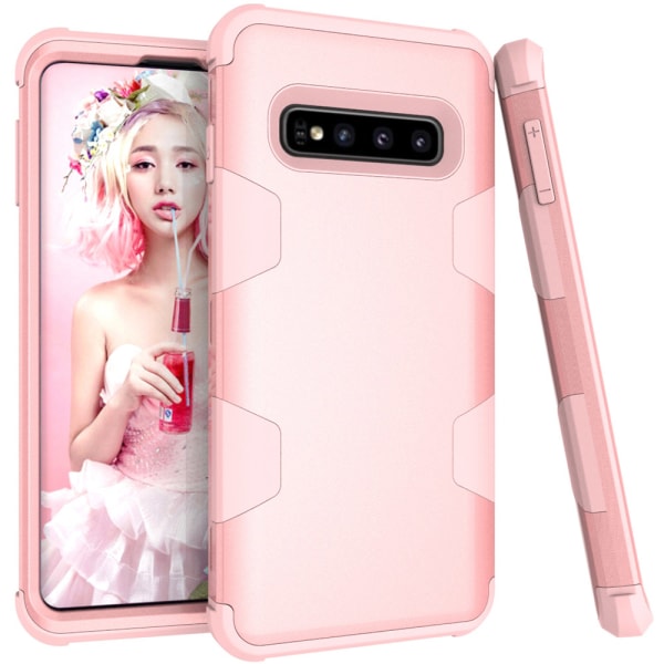Samsung Galaxy S10 - Praktiskt Skyddande Skal RUGGED ROBOT Svart/Guld