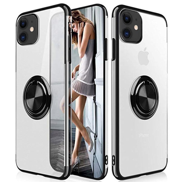 iPhone 12 Mini - Stilrent Skyddsskal med Ringhållare (FLOVEME) Silver