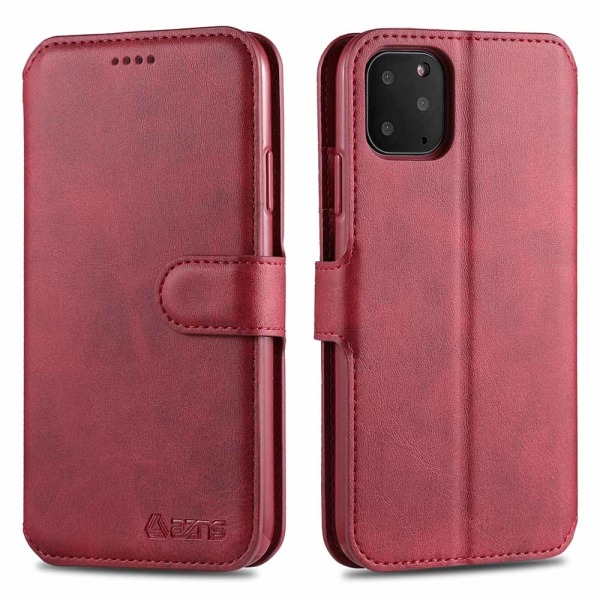 iPhone 11 Pro - Beskyttende Azns-lommebokdeksel Röd Röd