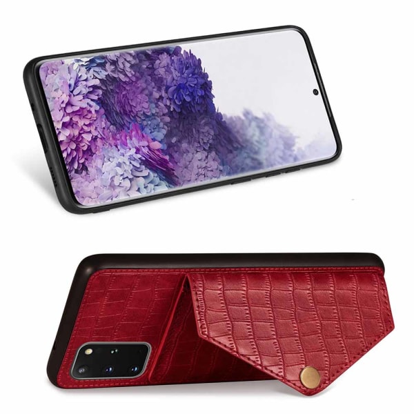 Samsung Galaxy S20 Plus - Praktisk stilfuldt cover med kortrum Röd