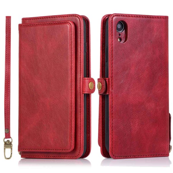 Käytännöllinen lompakkokotelo - iPhone XR Röd