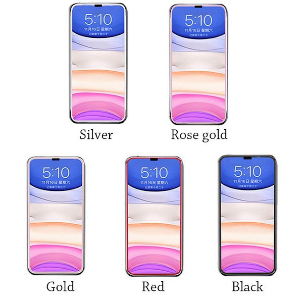 2-PACK iPhone 12 Aluminium Skärmskydd HD-Clear 0,2mm Röd