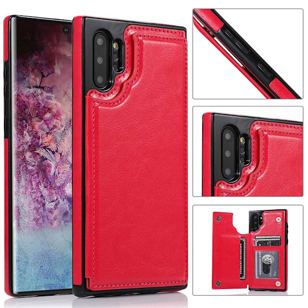 Samsung Galaxy Note10+ - Robust Skal med Kortfack (NKOBEE) Rosaröd