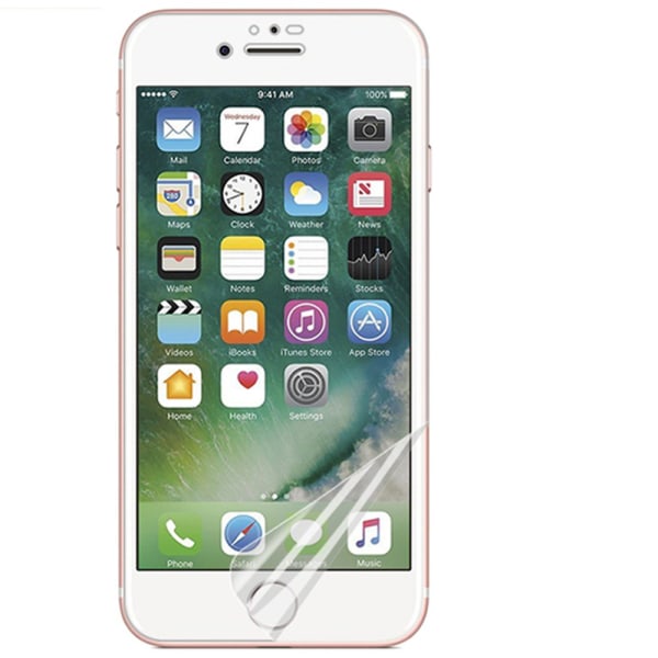 iPhone 8 Plus 2-PACK Skærmbeskytter 9H Nano-Soft Screen-Fit HD-Clear Transparent/Genomskinlig
