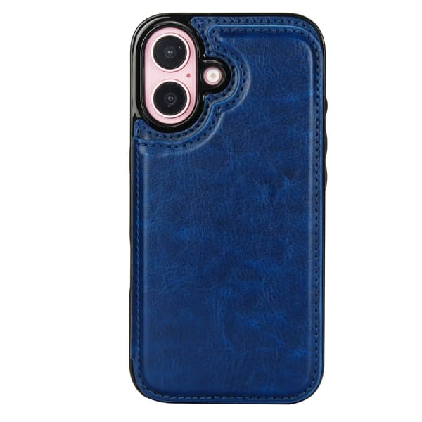 iPhone 16 Stilrent Skal med Kortfack Mörkblå