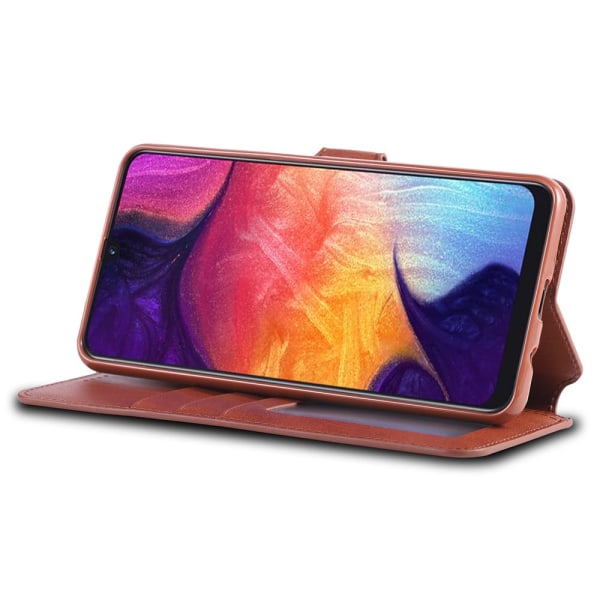 Samsung Galaxy A50 - Stilsäkert Pu-Läder Plånboksfodral Brun