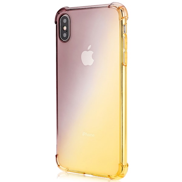 iPhone X/XS - Floveme Air-Bag Stødabsorberende Silikoneskal Svart/Guld Svart/Guld