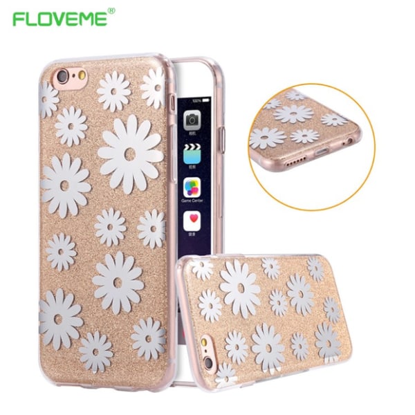 iPhone 6/6S Stilrent Crystalflower-skal REA! Silver