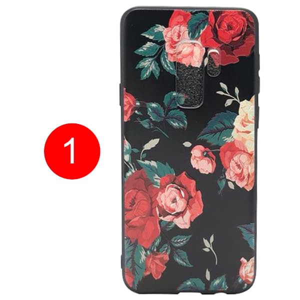 Blommiga Skyddsskal för Samsung Galaxy S9 Plus monivärinen 2