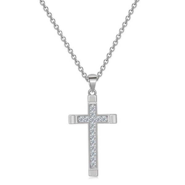 Stilfuld kors halskæde i høj kvalitet Silver