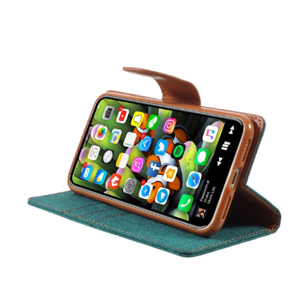 Tyylikäs iPhone X Wallet -kotelo Grön