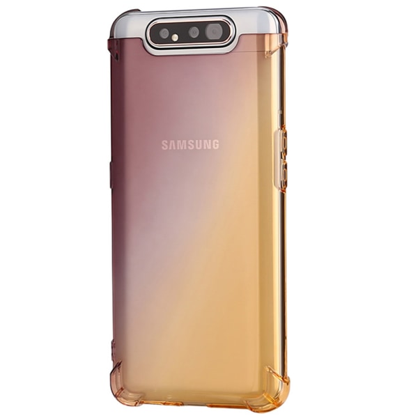 Samsung Galaxy A80 - Stilfuldt silikonecover Blå/Rosa