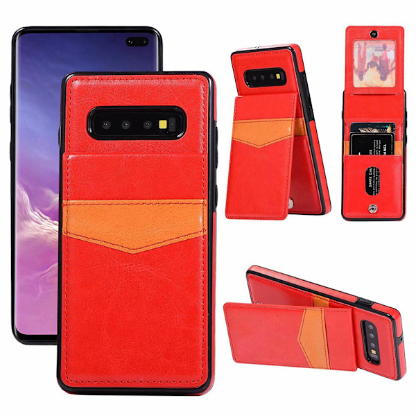Skyddsskal med Kortfack - Samsung Galaxy S10 Plus Rosa