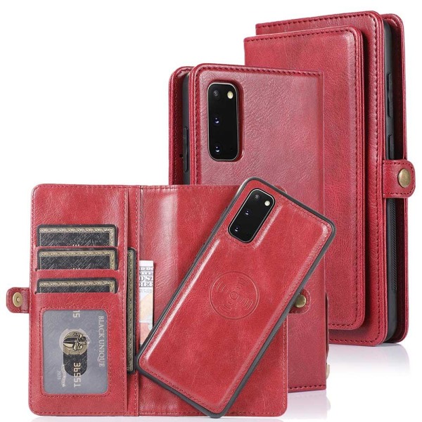 Samsung Galaxy S20 FE - Stilsäkert 2-1 Plånboksfodral Röd