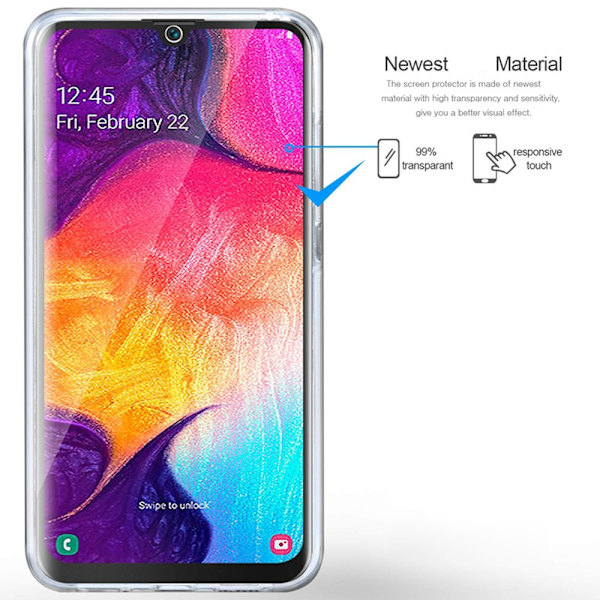 Heltäckande Skydd | Samsung A20e | 360° TPU Silikonfodral Blå