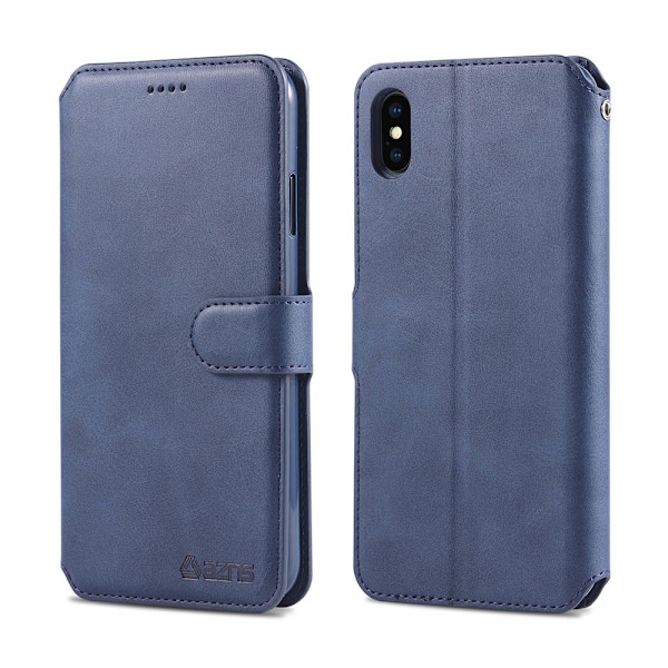 iPhone X/XS - Plånboksfodral Blå Blå