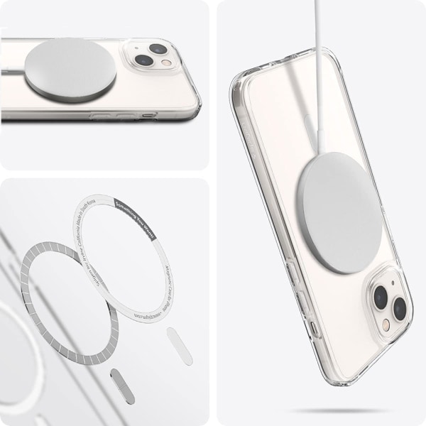 Magnetisk beskyttelsesdeksel med trådløs lading for iPhone 13 Transparent